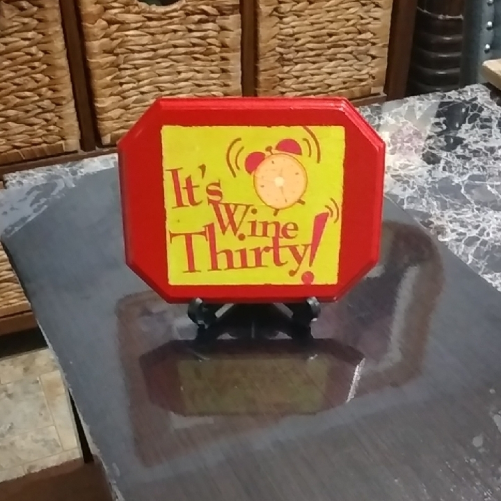 Red and Yellow Wall Art Decor - " Wine Thirty "